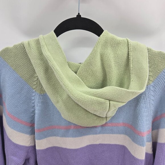 Crazy Horse A Liz Claiborne Company Pastel 100% Cotton Colorblock Cardigan 3/3x - Picture 4 of 9